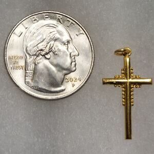 Vintage 1/20 12K GF THEDA Dainty Cross Pendant (Gold Filled, 5% 12K Gold) STYLE2